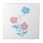 Subtile Trans Flag Blume Fliese (Vorderseite)