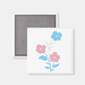 Subtile Trans Flag Blume Magnet (Vorderseite/Rückseite)