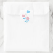 Subtile Trans Flag Blume Quadratischer Aufkleber (Tasche)