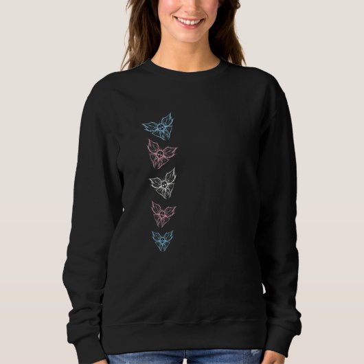 Subtile Transgender Ftm Mtf Goth Butterfly Trans p Sweatshirt (Vorderseite)
