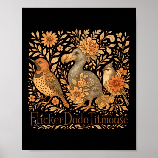 Subtile Vögel flattern Dodo Meise Trump widerstehe Poster (Vorne)