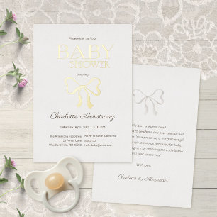 Subtile warme Creme Eleganter Bogen Baby Shower Folieneinladung