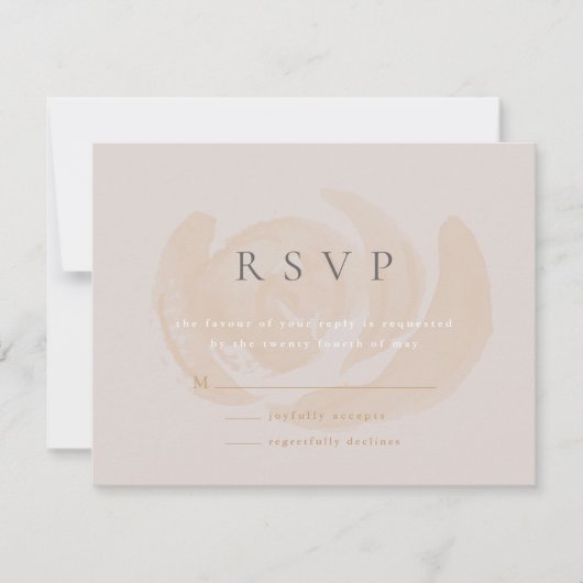 Subtile Watercolor Floral Wedding RSVP Card Karte (Vorderseite)