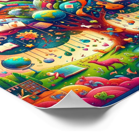 Subtile Wonders: Das Learning Tree Poster für Kind (Ecke)