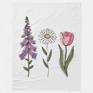 Subtiler Anti-Trump - Foxglove Daisy Tulip III Fleecedecke