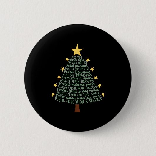 Subtiler Anti-Trump-lustiger-Christbaum Button (Vorderseite)