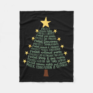 Subtiler Anti-Trump-lustiger-Christbaum Fleecedecke