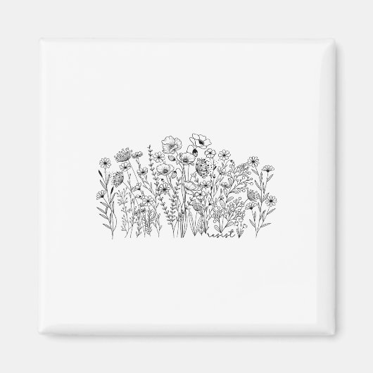 Subtiler Blumiger Botanischer Protest Liberal Wide Magnet (Vorne)