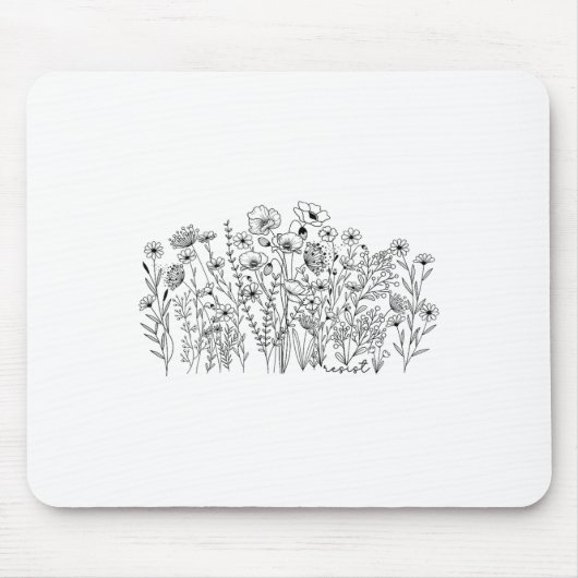 Subtiler Blumiger Botanischer Protest Liberal Wide Mousepad (Vorne)