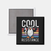 Subtiler cooler Widerstand Penguin Zölle Protest A Magnet (Vorderseite/Rückseite)
