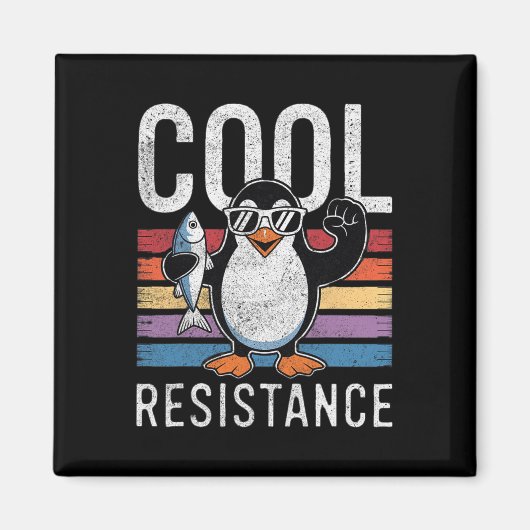 Subtiler cooler Widerstand Penguin Zölle Protest A Magnet (Vorne)