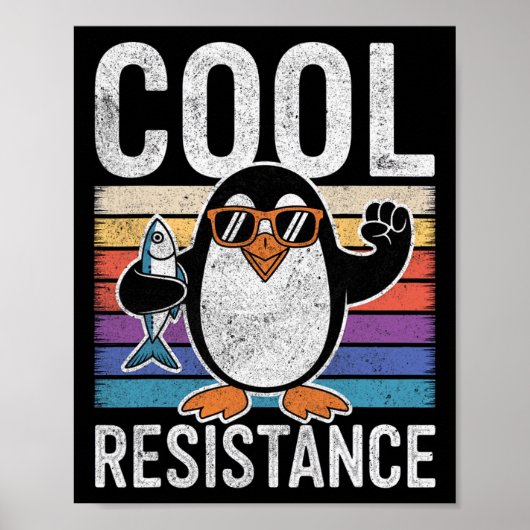 Subtiler cooler Widerstand Penguin Zölle Protest A Poster (Vorne)