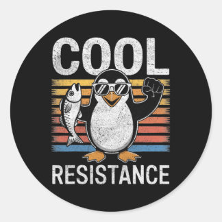 Subtiler cooler Widerstand Penguin Zölle Protest A Runder Aufkleber
