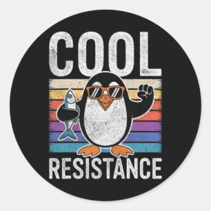 Subtiler cooler Widerstand Penguin Zölle Protest A Runder Aufkleber