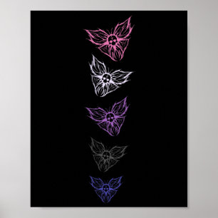Subtiler Genderfluid-Stolz-Goth-Butterfly, Nicht B Poster