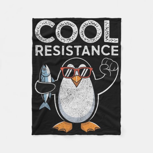 Subtiler kühler Widerstand Penguin Zölle Protest A Fleecedecke (Vorderseite)