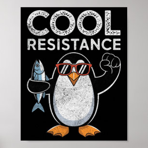 Subtiler kühler Widerstand Pinguin Zölle Protest A Poster