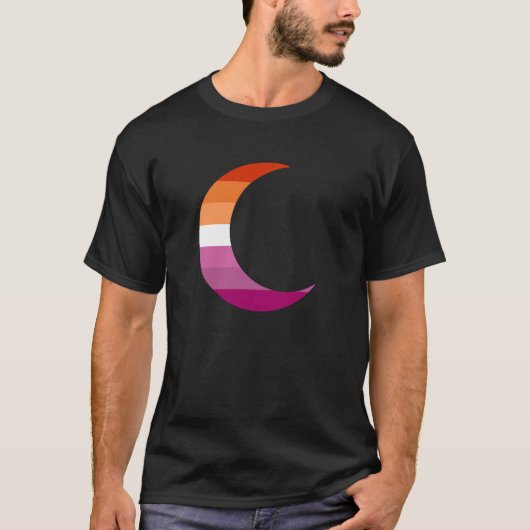 Subtiler Lesben-Mond-Pullover T-Shirt (Vorderseite)