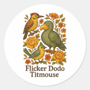 Subtiler Vogel Anti-Trump-Vogel-Flacker Dodo Meise Runder Aufkleber