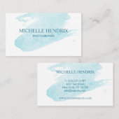 Subtiles Aquarell Turquise künstlerische Visitenkarte (Vorne/Hinten)