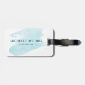 Subtiles Aquarell Turquise künstlerischer Gepäckanhänger (Rückseite horizontal)