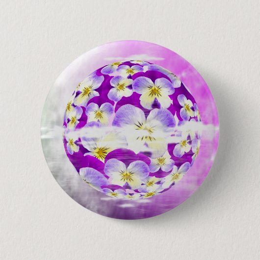 Subtiles, einfaches Veilchen-Stiefmütterchen-Blume Button (Vorderseite)