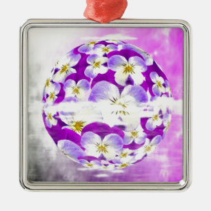 Subtiles, einfaches Veilchen-Stiefmütterchen-Blume Silbernes Ornament