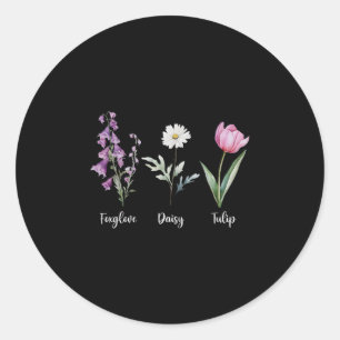 Subtiles florales Anti-Trump-Shirt Blumen Fingerhu Runder Aufkleber