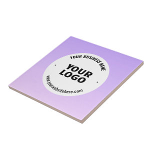 Subtiles helllila Ombre & Ihr Firmenlogo Fliese