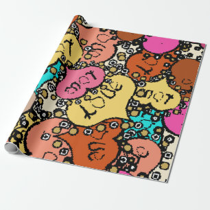 Subtiles Vintage-Muster mit winzigen orangefarbene Geschenkpapier