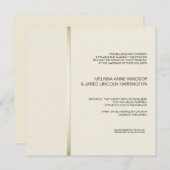 Subtiles Zickzack Ecru auf Elfenbein-modernem Einladung (Vorne/Hinten)