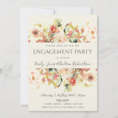 SUBTITEL PEACH PINK WASSERFARBE VERLOBUNG EINLADUNG (Vorderseite)