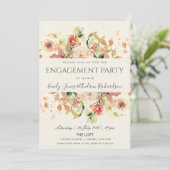 SUBTITEL PEACH PINK WASSERFARBE VERLOBUNG EINLADUNG (Stehend Vorderseite)