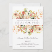 SUBTITEL PEACH PINK WASSERFARBE VERLOBUNG EINLADUNG (Vorderseite)