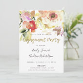 SUBTITEL PEACH PINK WASSERFARBE VERLOBUNG EINLADUNG (Stehend Vorderseite)