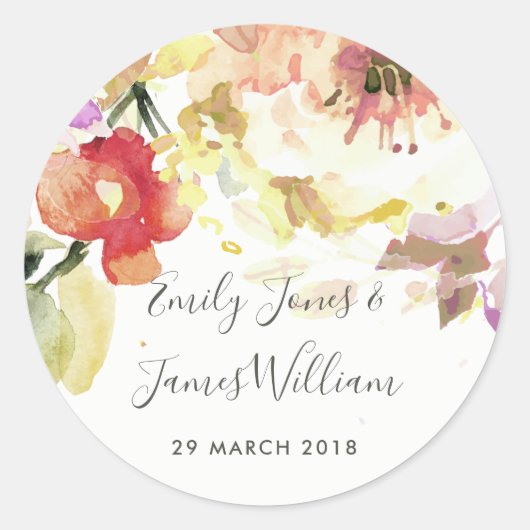 SUBTITEL PEACH PINK WASSERFARBENER UMSCHLAG AUFKLE RUNDER AUFKLEBER (Vorderseite)