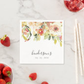 SUBTITEL PEACH PINK WATERCOLOR PERSONALISIERT SERVIETTE (Beispiel)