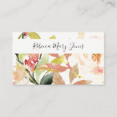 SUBTITEL PEACH PINK WATERCOLOR PERSONALISIERT VISITENKARTE (Vorderseite)