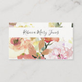 SUBTITEL PEACH PINK WATERCOLOR PERSONALISIERT VISITENKARTE (Vorderseite)