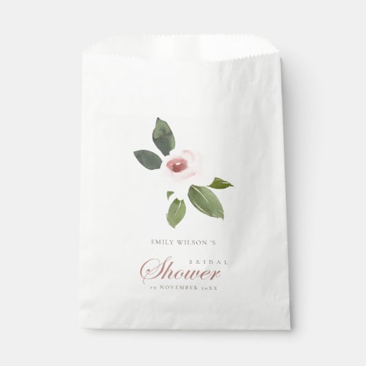 SUBTITEL WASSER BLUSH PINK ROSE FLORAL BRAUTPARTY GESCHENKTÜTCHEN (Vorderseite)