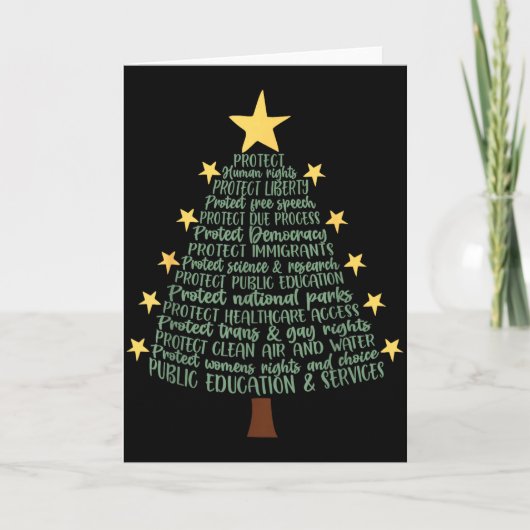 Subtle Anti Trump Funny Christmas Tree Karte (Vorderseite)