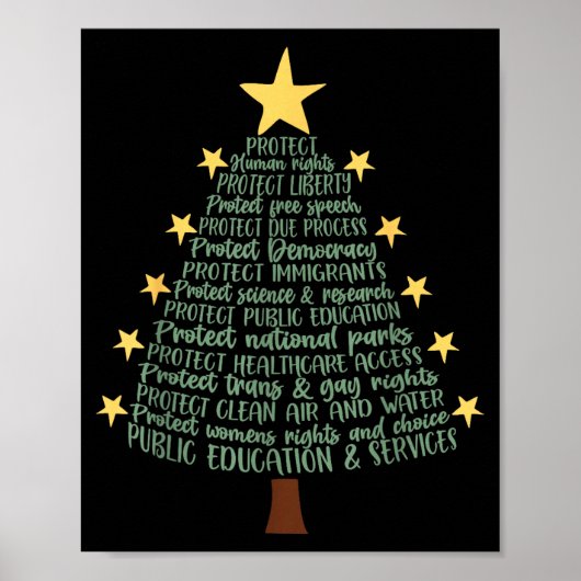 Subtle Anti Trump Funny Christmas Tree Poster (Vorne)