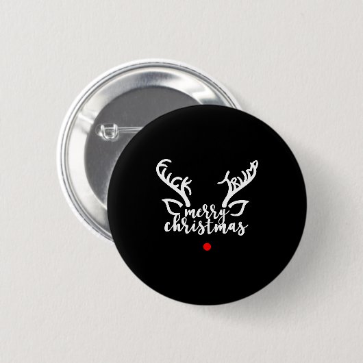 Subtle Anti Trump Hidden Message Christmas Reindee Button (Vorne & Hinten)