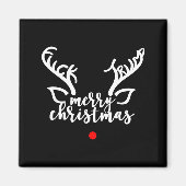 Subtle Anti Trump Hidden Message Christmas Reindee Magnet (Vorne)