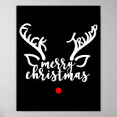 Subtle Anti Trump Hidden Message Christmas Reindee Poster (Vorne)