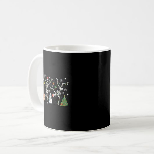 Subtle Anti Trump Hidden Message Dancing Skeleton Kaffeetasse (Vorderseite Links)