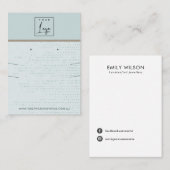 SUBTLE AQUA BLUE DOTS NECKLACE EARRING DISPLAY VISITENKARTE (Vorne/Hinten)