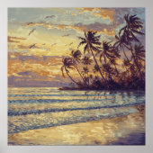 Subtle Beach Light - Impressionismus Landschaft Poster (Vorne)