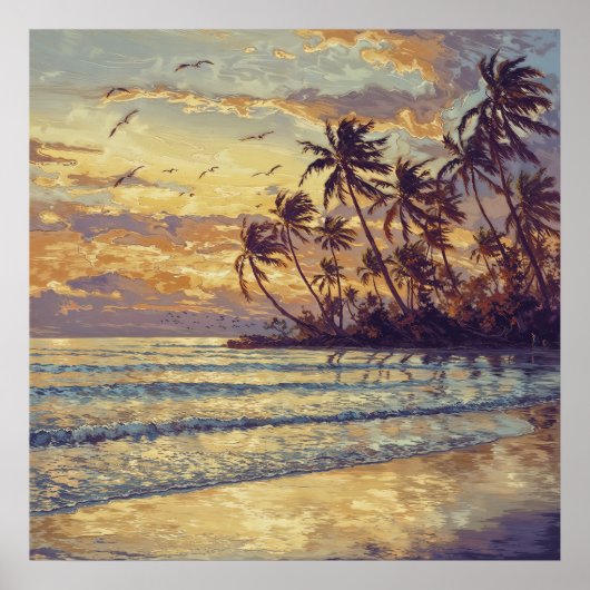 Subtle Beach Light - Impressionismus Landschaft Poster (Vorne)