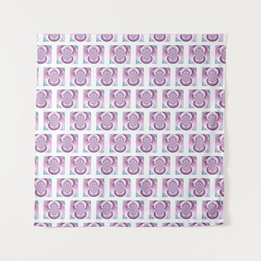 Subtle Blue Trees Fraktal Design Wandteppich (Vorderseite)